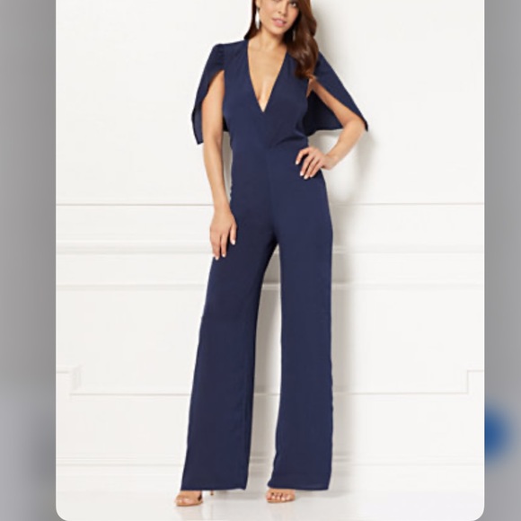eva mendes for New York & Company Pants - Eva Mendes Esme Navy Blue Jumpsuit Romper!